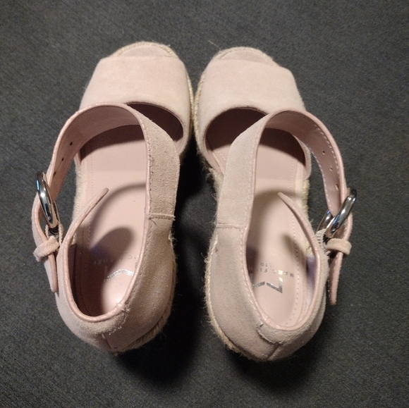 MARC FISHER Alita Platform Wedge Espadrille Sandal Pink Leather - Picture 6 of 12